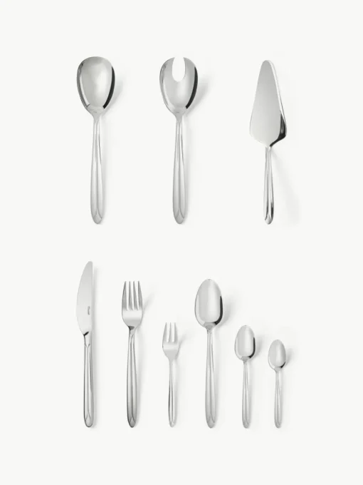 Hochglanzpoliertes Besteck-Set Orchid, 12 Personen (70-tlg.)
