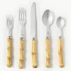 Hochglanzpoliertes Besteck-Set Bamboo, 1 Person (5-tlg.)