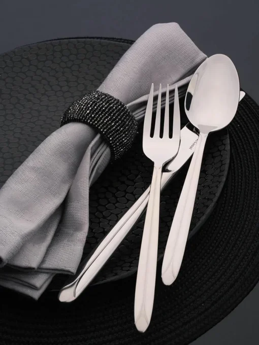 Hochglanzpoliertes Besteck-Set Orchid, 12 Personen (70-tlg.)