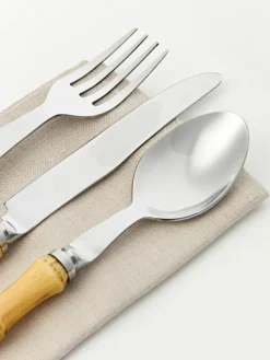 Hochglanzpoliertes Besteck-Set Bamboo, 1 Person (5-tlg.)