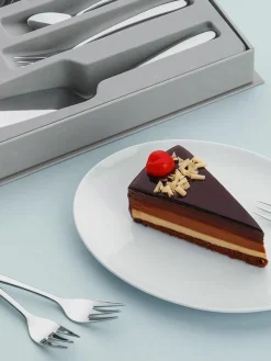 Hochglanzpoliertes Kuchenbesteck-Set Tulip, 6 Personen (13-tlg.)