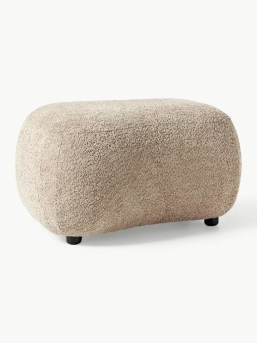 Hocker Alba aus Teddy-Bouclé