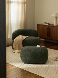 Hocker Alba aus Teddy-Bouclé