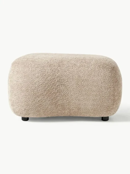 Hocker Alba aus Teddy-Bouclé