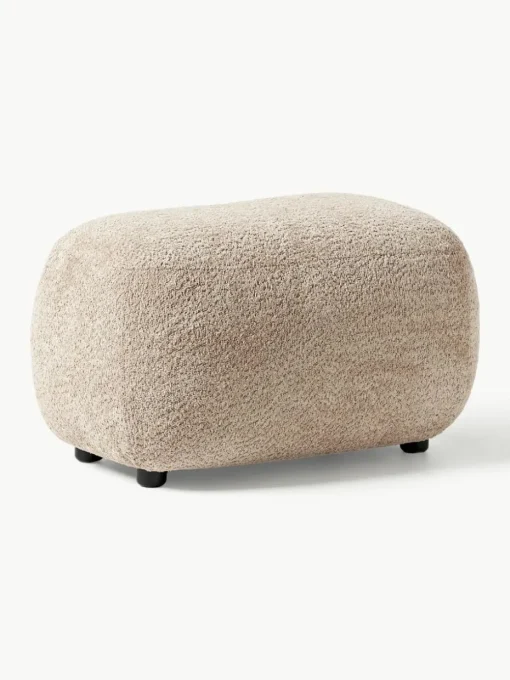 Hocker Alba aus Teddy-Bouclé