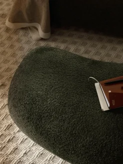 Hocker Alba aus Teddy-Bouclé
