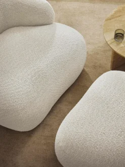 Hocker Alba aus Teddy-Bouclé