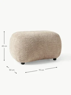 Hocker Alba aus Teddy-Bouclé