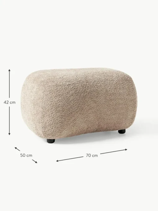 Hocker Alba aus Teddy-Bouclé