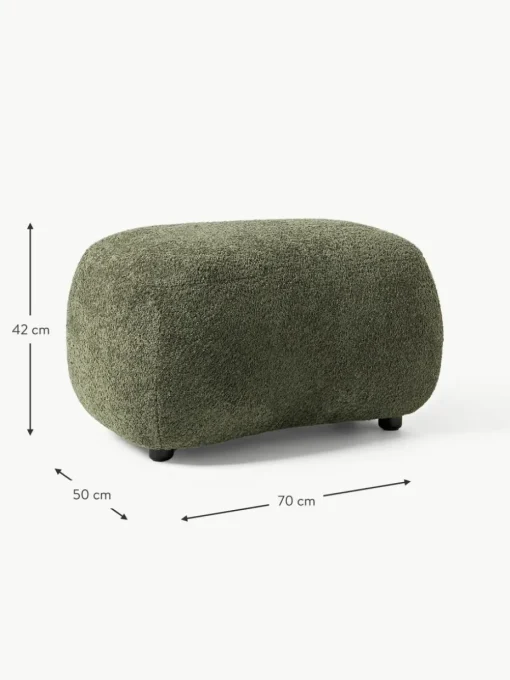 Hocker Alba aus Teddy-Bouclé