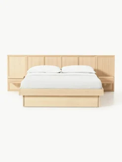 Holzbett Nanto mit Schubladen und Kopfteil