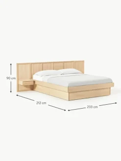 Holzbett Nanto mit Schubladen und Kopfteil