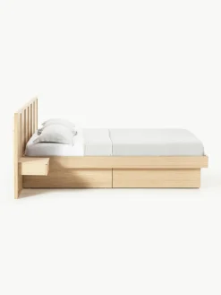 Holzbett Nanto mit Schubladen und Kopfteil