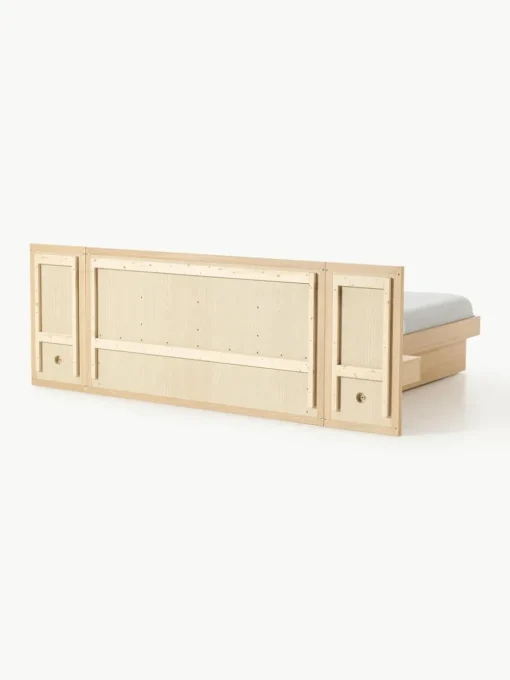 Holzbett Nanto mit Schubladen und Kopfteil