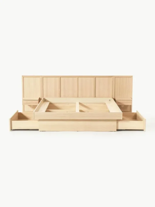 Holzbett Nanto mit Schubladen und Kopfteil