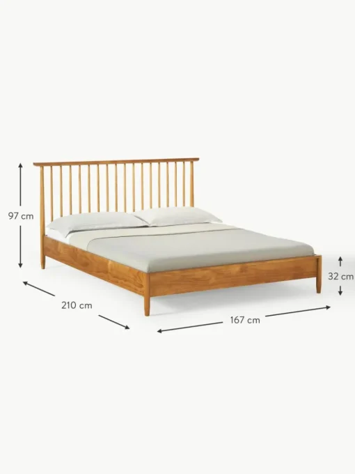 Holzbett Windsor mit Kopfteil aus Kiefernholz