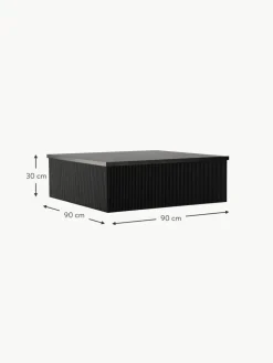 Holz-Couchtisch Lenox mit Rillenrelief