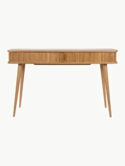 Holz-Konsole Barbier mit Rolltüren und geriffelter Front