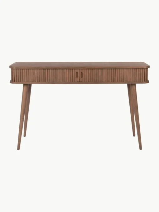 Holz-Konsole Barbier mit Rolltüren und geriffelter Front