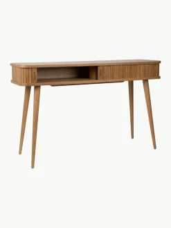 Holz-Konsole Barbier mit Rolltüren und geriffelter Front