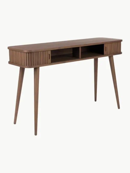 Holz-Konsole Barbier mit Rolltüren und geriffelter Front