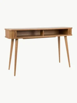 Holz-Konsole Barbier mit Rolltüren und geriffelter Front
