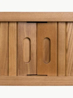 Holz-Konsole Barbier mit Rolltüren und geriffelter Front