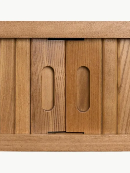 Holz-Konsole Barbier mit Rolltüren und geriffelter Front