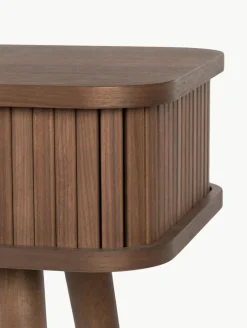 Holz-Konsole Barbier mit Rolltüren und geriffelter Front