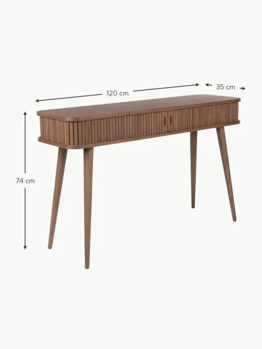 Holz-Konsole Barbier mit Rolltüren und geriffelter Front