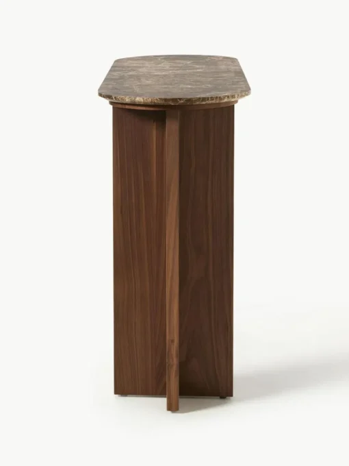 Holz-Konsole Zumi mit Marmorplatte und Schublade