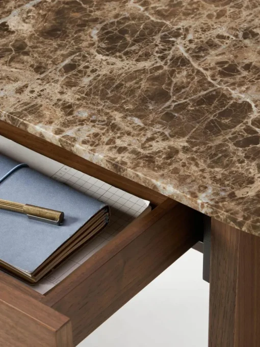 Holz-Konsole Zumi mit Marmorplatte und Schublade
