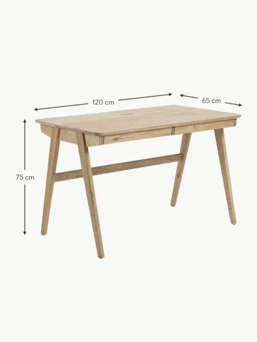 Holz-Schreibtisch Jacques mit Kabeldurchlass