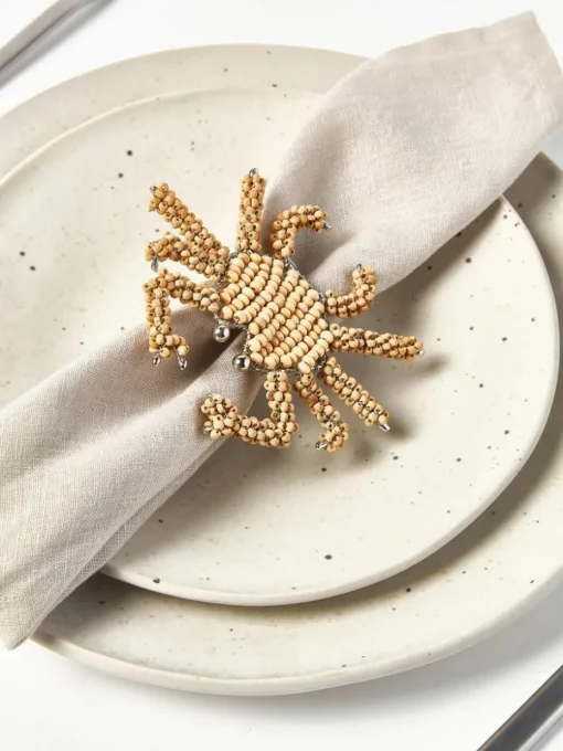 Holz-Serviettenringe Crab, 2 Stück