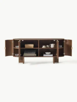 Holz-Sideboard Zumi mit abgerundeten Ecken