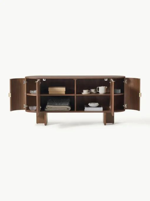 Holz-Sideboard Zumi mit abgerundeten Ecken
