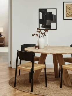 Holzstühle Danny mit Rattan-Sitzfläche, 2 Stück