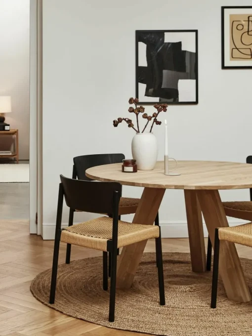 Holzstühle Danny mit Rattan-Sitzfläche, 2 Stück