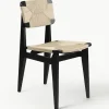 Holzstuhl C-Chair aus Eichenholz mit geflochtener Sitzfläche