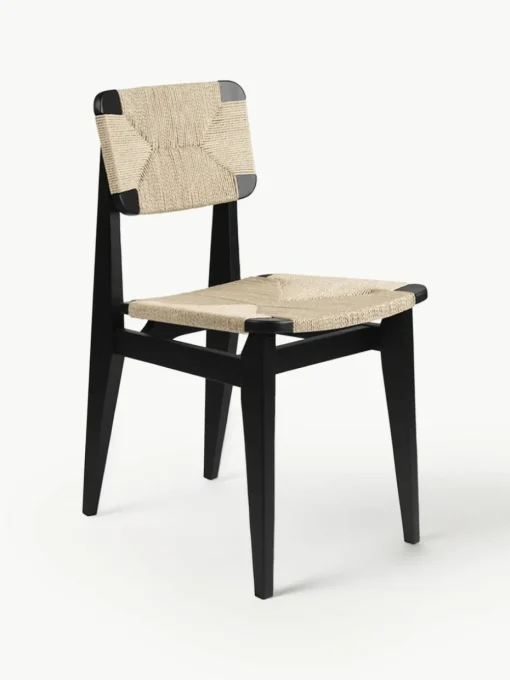 Holzstuhl C-Chair aus Eichenholz mit geflochtener Sitzfläche