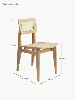 Holzstuhl C-Chair aus Eichenholz mit Wiener Geflecht
