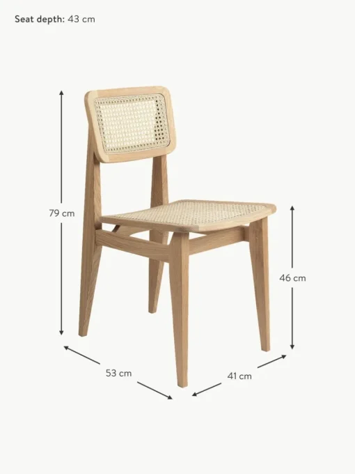 Holzstuhl C-Chair aus Eichenholz mit Wiener Geflecht