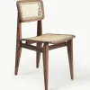 Holzstuhl C-Chair aus Walnussholz mit Wiener Geflecht