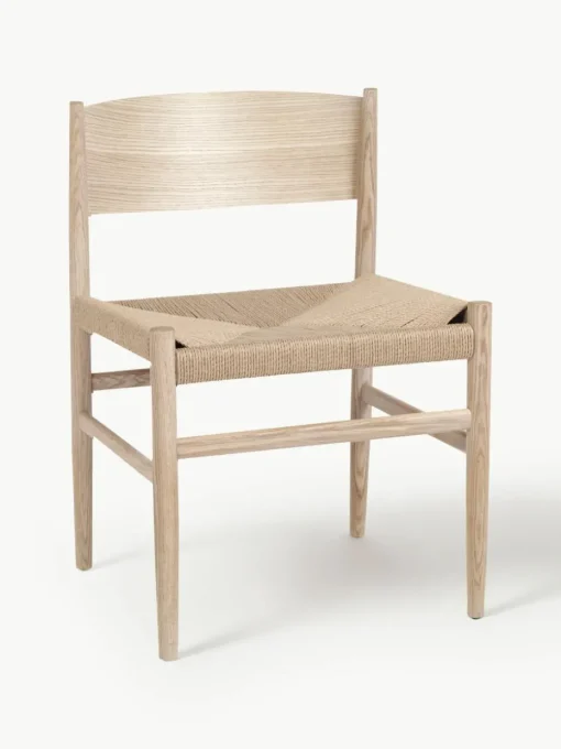 Holzstuhl Nestor mit handgeflochtener Sitzfläche