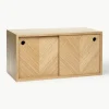 Holz-Wandregal Herringbone mit Fischgrätmuster