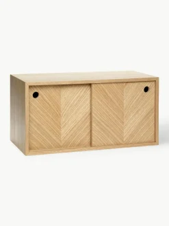 Holz-Wandregal Herringbone mit Fischgrätmuster