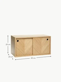Holz-Wandregal Herringbone mit Fischgrätmuster