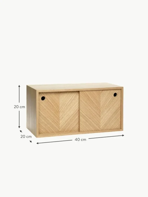 Holz-Wandregal Herringbone mit Fischgrätmuster