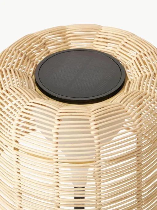 In- & Outdoor Solar LED-Lampe Kyra mit Rattanschirm