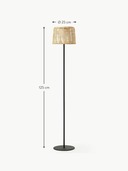 In- & Outdoor Solar LED-Lampe Kyra mit Rattanschirm